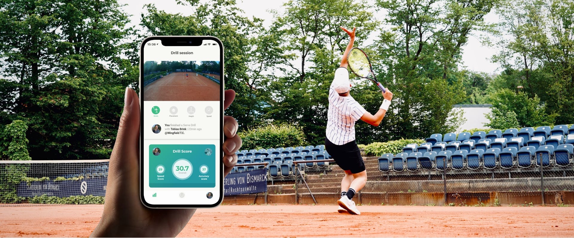 Trainer on a wingfield court