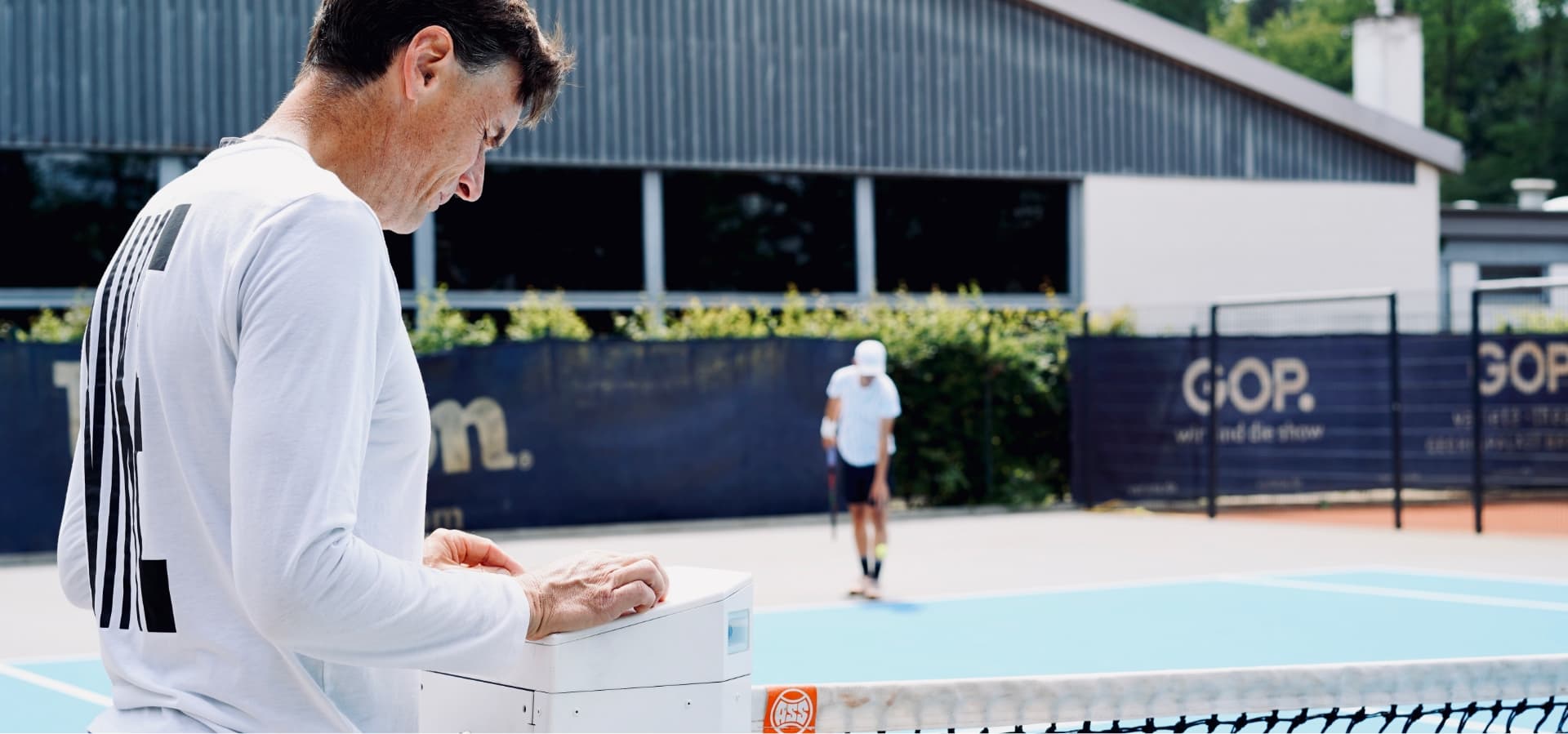 Trainer on the box.