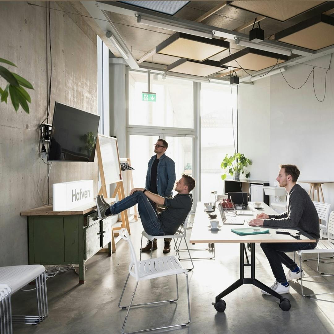 Wingfield employees in a coworking space